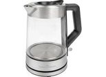 Glas-Wasserkocher PC-WKS 1190 G Inox/Schwarz, 1,7 Liter