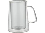 4 Pezzi. Bicchieri Da Caffè E Tè A Doppia Parete Con Manico In Vetro 300Ml Antracite