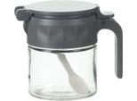 Barattolo Per Spezie In Vetro Con Cucchiaio E Coperchio Ermetico - 350 Ml Antracite