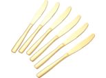Set Di 6 Coltelli Dorati Per La Cena In Acciaio Inossidabile Di Alta Qualità - Moderno Ed Elegante