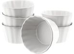 Set Di 6 Ciotole Da Dessert In Porcellana - Design A Onda Bianco