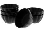 Set Di 6 Ciotole Per Dolci In Porcellana - Lotus Design Black