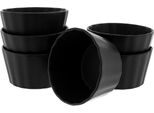 Set Di 6 Ciotole Per Dolci In Porcellana - Design A Onda Nero