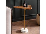 Wohnling Tavolino In Legno Massiccio Di Mango In Vero Marmo 45X40X55 Cm Tavolino Piccolo Tavolino Triangolare Tavolo Da Soggiorno Divano Moderno Tavolo Da Divano