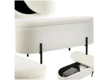 Tectake® Sitzbank, Mit Bouclé-Stoff, Schlanke, Bodenschonende Stahlbeine, 96 X 36 X 43 Cm