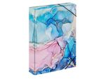 Scatola Per Quaderni Baagl Per Zaini - Cartella Per Quaderni A4 Per Bambini Con Elastico E Alette Interne - Cartella Di Raccolta, Scatola Di Raccolta Con Elastico Per Bambine (Marble)
