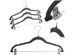 Appendiabiti Kadax, Floccato, 3 Pezzi, Con Ganci In Acciaio Inox, Per Guardaroba, Camicia, Abito, Pantaloni, Gonna, Appendiabiti Con Superficie Antiscivolo