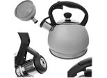 Bollitore Kadax Da 1,8 L, Bollitore In Acciaio Inox Per Induzione, Bollitore A Flauto, Bollitore Fischiante, Bollitore Per Fornelli A Gas, Fornelli Elettrici E Fornelli A Induzione, Argento