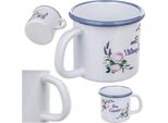 Kadax Tazza Smaltata Da 1150 Ml Per Tè E Caffè, Tazza Per Il Campeggio, Tazza Da Caffè Grande Con Manico, Tazza Da Caffè In Acciaio Smaltato, Tazza Da Tè, Bianca