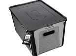 Contenitore In Plastica Kadax 17L Con Coperchio, Organizer Nero Con Chiusura A Chiave