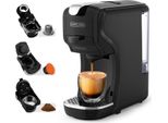 MK-611 3-in-1-Pad-Kaffeemaschine, 92 ¡ãC, 19 Bar, Pad-Kaffeemaschine, automatische Kaffeemaschine, 15 Min. Abschaltautomatik, abnehmbarer 600-ml-Wassertank, Tassenablage, funktioniert mit DG/NES-Kapseln und gemahlenem Kaffee
