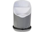 Portaposate Excellent Houseware Con Vassoio, Plastica, 12X11 Cm, Grigio