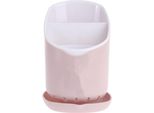 Portaposate Excellent Houseware Con Vassoio, Plastica, 12X11 Cm, Rosa