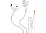 Inkax, Cuffie Cablate Con Jack Da 3,5 Mm E Pulsante Di Controllo, Bianco