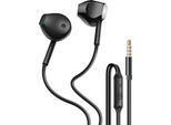 Inkax, Cuffie Cablate Con Jack Da 3,5 Mm E Pulsante Di Controllo, Nero