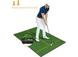 Tappetino Da Golf Costway, Tappetino Per Esercitazioni Di Golf, Tappetino Da Golf Con 2 Tee In Gomma E 2 Aste Di Allineamento E 6 Posizioni Del Tee, Tappetino Di Allenamento Per Il Golf Per Uso Interno Ed Esterno
