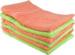 Set Di Asciugamani In Bambù 6 Pezzi 30X50, Salmone/Verde