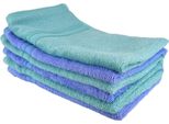 Set Di Asciugamani In Bambù 6 Pezzi 30X50, Blu/Turchese