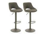 2Er-Set Barhocker MCW-N64, Barstuhl Tresenhocker, FußAblage Drehbar, Kunstleder Metall ~ GrüN