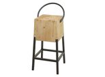 Barhocker MCW-L76, Barstuhl Tresenhocker, Industrial Metall Massiv-Holz Mvg-Zertifiziert, Natur