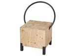 Esszimmerstuhl MCW-L76, Besucherstuhl Hocker, Industrial Metall Massiv-Holz Mvg-Zertifiziert, Natur