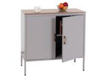 Kommode MCW-L84, Sideboard Schrank Anrichte, 2 TüRen Metall 90X90X40Cm, Melamin Beschichtet ~ Grau