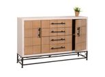Kommode MCW-N30, Schrank Sideboard Highboard Mit TüRen Und Schublade, Massiv-Holz Mdf, 92X140X42Cm