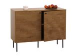 Sideboard MCW-N78, Kommode Schrank Anrichte, Skandinavischer Stil Metall Holz Melamin Mvg 86X110X40Cm ~ Natur