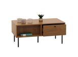 Couchtisch MCW-N78, Wohnzimmertisch Sofatisch, Skandinavischer Stil Metall Holz Melamin Mvg 45X100X50Cm ~ Natur