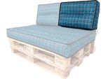 Cuscino Per Pallet Schienale 60X40 Cm Sfoderabile Impermeabile Cuscini Per Pallet Cuscini Da Giardino Cuscini Per Pallet Da Esterno Blu A Scacchiera