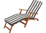 Cuscino Per Sdraio Pillowprim, Cuscino Per Sdraio Da Giardino (Grafite A Righe) 178 X 47 Cm, Spessore 5 Cm, Cuscini Per Sdraio, Comodi Cuscini Per Sdraio