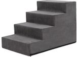 Pillowprim Gradini Per Animali Domestici Ausilio All'ingresso Piccoli Gradini Per Cani Rampa Per Gatti 4 Gradini Grandi Grafite Altezza 40 Cm