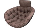 Cuscino Per Sedia Sospesa, Cuscino Per Altalena In Polyrattan/Rattan, Cuscino, Cesto Per Altalena, Cesto Per Altalena, Cuscino Per Altalena Cuscino Posteriore Nel Colore Marrone