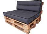 Pillowprim Set Di Cuscini Per Pallet Sfoderabile Impermeabile Cuscini Per Pallet Da Giardino (Cuscino Seduta 120X80 + Schienale 120X40) Grafite