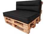 Pillowprim Set Di Cuscini Per Pallet Sfoderabile Impermeabile Cuscini Per Pallet Da Giardino (Cuscino Seduta 120X80 + Schienale 120X40) Nero