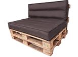 Pillowprim Set Di Cuscini Per Pallet Sfoderabile Impermeabile Cuscini Per Pallet Da Giardino (Cuscino Seduta 120X80 + Schienale 120X40) Marrone Scuro