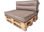 Pillowprim Set Di Cuscini Per Pallet Sfoderabile Impermeabile Set Di Cuscini Per Pallet Da Giardino (Cuscino Di Seduta 120X80 Schienale 120X40) Beige A Scacchiera