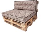 Pillowprim Set Di Cuscini Per Pallet Sfoderabile Impermeabile Set Di Cuscini Per Pallet Da Giardino (Cuscino Seduta 120X80 Schienale 120X40) Caffè Beige