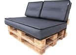 Pillowprim Set Di Cuscini Per Pallet Sfoderabile Impermeabile Set Di Cuscini Da Giardino Per Pallet (Cuscino Seduta 120X80 + Schienale 2X60X40) Grafite