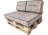 Pillowprim Set Di Cuscini Per Pallet Sfoderabile Impermeabile Set Di Cuscini Per Pallet Da Giardino (Cuscino Seduta 120X80 Schienale 2X60X40) Caffè Beige
