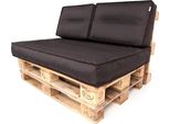 Pillowprim Set Di Cuscini Per Pallet Sfoderabile Impermeabile Cuscini Per Pallet Da Giardino (Cuscino Seduta 120X80 + Schienale 2X60X40) Marrone Scuro