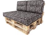Pillowprim Set Di Cuscini Per Pallet Sfoderabile Impermeabile Set Di Cuscini Per Pallet Da Giardino (Cuscino Seduta 120X80 Schienale 2X60X40) Caffè Marrone