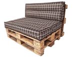 Pillowprim Set Di Cuscini Per Pallet Sfoderabile Impermeabile Set Di Cuscini Per Pallet Da Giardino (Cuscino Di Seduta 120X80 Schienale 120X40) Marrone A Scacchiera