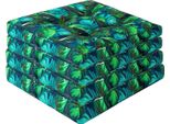 Set Di 4 Cuscini Per Sedie 49X47 Cm Imbottiture Per Cuscini Da Esterno/Interno Esterno/Interno Giardino Inverno Giardino Tempo Libero Estate Vacanze Estive Foglie Blu