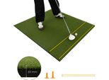 Tappetino Da Golf Costway Con 2 Tee In Gomma E 2 Aste Di Allineamento, Tappetino Da Golf Con 6 Posizioni Di Tee, Per Uso Interno Ed Esterno 152 X 117 Cm
