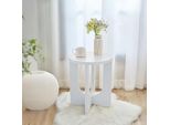 Tavolino 'Kysdajore' Rotondo In Mdf 50 X Ø40 Cm Bianco