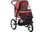 Pawhut Passeggino Per Cani Passeggino Pieghevole Per Cani E Gatti Fino A 20 Kg Passeggino Per Gatti Con Ruote In Gomma Per Tutti I Terreni Cuscini Finestre In Rete Porte Passeggino Per Gatti Con Cestino Portaoggetti Passeggino Rosso