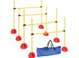 Pawhut Set Agility Cani Set Di Ostacoli Da 4 Pezzi Riempibili Per L'addestramento Dei Cani Con Ostacoli Regolabili In Altezza E Borsa Per L'addestramento