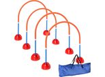 Pawhut Set Agilità Cani 4 Pezzi Riempibili Per L'addestramento Dei Cani Set Di Ostacoli Con Porte Agilità Regolabili Borsa Per Il Trasporto Accessori Per L'addestramento Coordinazione Per L'addestramento Ai Giochi