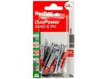 fischer DuoPower 8x40 S PH K 2K 535480 Dübel mit Schrauben Ø 8 mm x 40 mm, 8 Stück